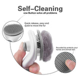 Dog Cat Grooming Brush Pet Hair Remover Self-Cleaning Pet Comb