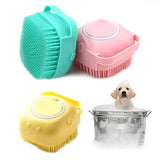 Silicone Rubber Dog Cat Grooming Bath Brush Massage Hair Fur Cleaning Brush Comb