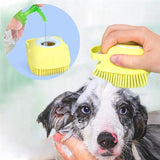 Silicone Rubber Dog Cat Grooming Bath Brush Massage Hair Fur Cleaning Brush Comb