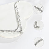 Double Layer Charm 925 Sterling Silver Chain Bracelet Lucky Plate