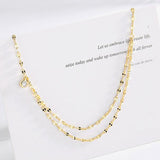 Double Layered Glitter Lozenge 925 Sterling Silver Choker Necklace