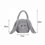 Easter Bunny Basket Long Ear Plush Handbag Egg Candy Baskets Tote Bag