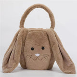 Easter Bunny Basket Long Ear Plush Handbag Egg Candy Baskets Tote Bag