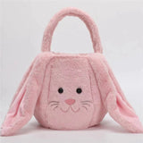 Easter Bunny Basket Long Ear Plush Handbag Egg Candy Baskets Tote Bag