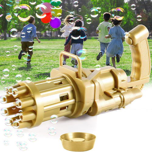 2 Pack Gatling Bubble Machine, 2023 Upgrade Fan 29 Hole Bubble Gun For Boys  And Girls, Automatic Bubble Machine With 2 Bubble Solutions