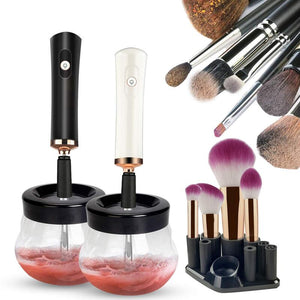 Electric Makeup Brush Cleaner and Dryer Kit with 8 Rubber Holders