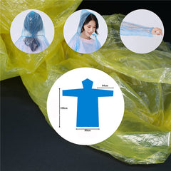 5X Emergency Rain Coat Waterproof Hooded Rain Camping