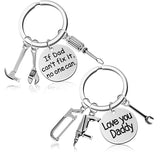 Fashion Dad Letters Keychains Wrench Keyring Hanging Pendant Father's Day Gift