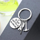 Fashion Dad Letters Keychains Wrench Keyring Hanging Pendant Father's Day Gift