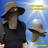 Fishing Hat Sun Protection Hat with Removable Mesh Face Neck Flap Cover
