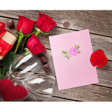 Flower 3D Pop Up Valentines Gift Card with Envelope for Girlfriend Wife Mom