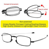 Folding Readers Compact Reading Glasses with Case