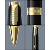 Free Engraving Personalized Black Ink Roller Ballpoint Pen with 3 Refills