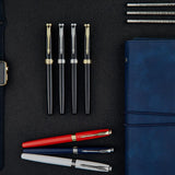 Free Engraving Personalized Black Ink Roller Ballpoint Pen with 3 Refills