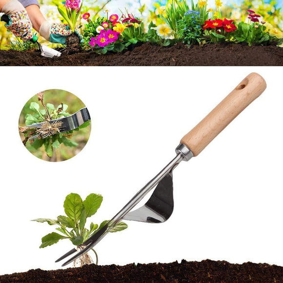 Garden Grass Metal Forks Hand Weeder Weeding Weed Remover Tool