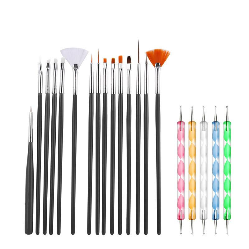 20pcs/set Gel Design Pen Painting Polish Brush Nail Art Brushes Set