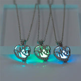 Glow In The Dark Hollow Stone Pendant Necklace Mom Luminous Necklace