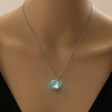 Glow In The Dark Hollow Stone Pendant Necklace Mom Luminous Necklace