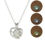 Glow In The Dark Hollow Stone Pendant Necklace Mom Luminous Necklace