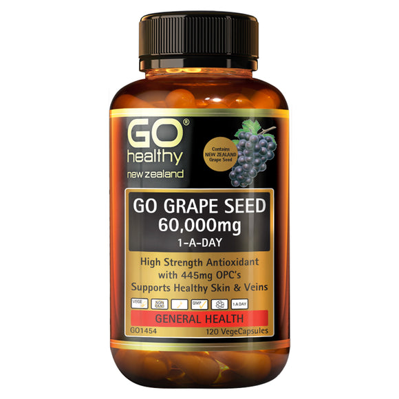 Go Healthy GO Grape Seed 60,000mg 1-A-Day 120 Capsules
