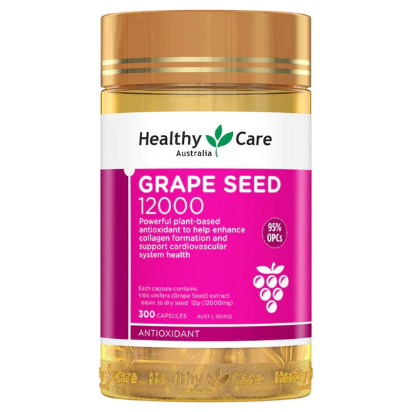 Healthy Care Grape Seed Extract 12000 Gold Jar 300 Capsules