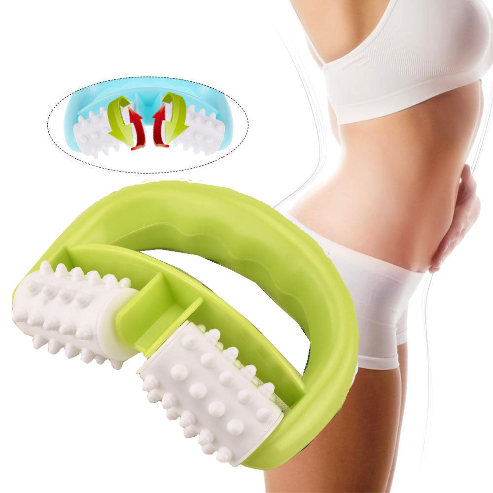 Handheld 2 Wheels Ball Full Body Anti Cellulite Massage Roller
