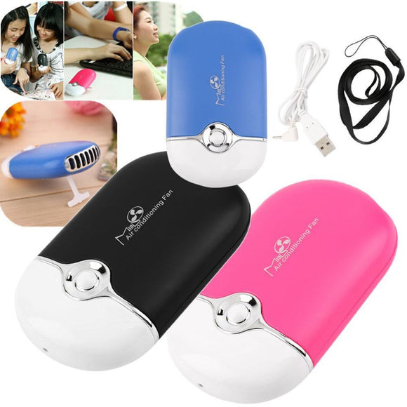 Handheld Mini Air Conditioner USB Rechargeable Cooling Fan