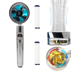 High Pressure Turbo Rrop Fan Shower Head 360° Rotation Water Saving