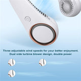 Portable Cooling Bladeless Fan 3 Speeds Adjustment 78 Air Outlet USB Powered Neck Fan