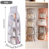 8 Pocket Transparent Hanging Hanger Handbag Organizer Storage Shoe Bag