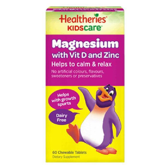 Healtheries Kidscare Magnesium with Vit D and Zinc 60 Tablets