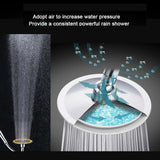 6-Inch Ultra-Thin High Pressure Top Rainfall Booster Shower Head with Free Shower Hose