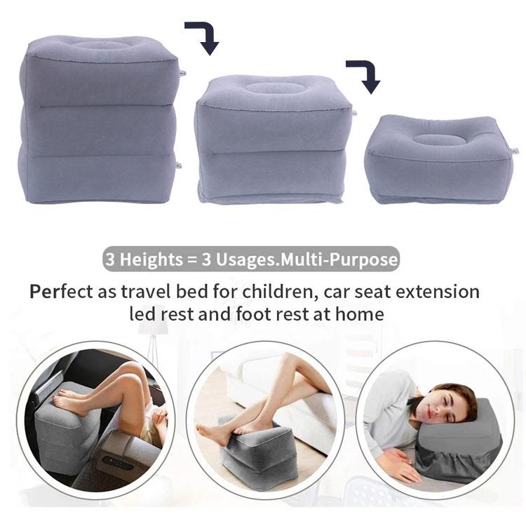 Inflatable Travel Foot Rest Pillow, Multi-function Adjustable Heights  Travel Pillow, Portable 3 Layers Travel Pillow Foot Rest, For Kids Sleeping  And