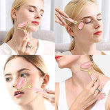 Rose Quartz Jade Roller Facial Massager and Gua Sha Scraping Tool