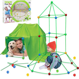 87Pcs Kids Construction Fort Building Kit DIY Tent Tunnel