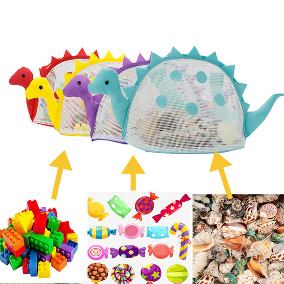 Kids Dinosaur Mesh Beach Bag Cartoon Sea Shell Swimming Storage