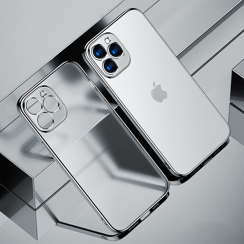 Clear Matte Back Plating Frame Soft Case For iPhone Series