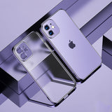 Clear Matte Back Plating Frame Soft Case For iPhone Series