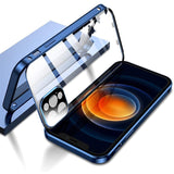 360° Protective Magnetic Case Tempered Glass Lens Film Metal Frame for iPhone