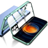 360° Protective Magnetic Case Tempered Glass Lens Film Metal Frame for iPhone