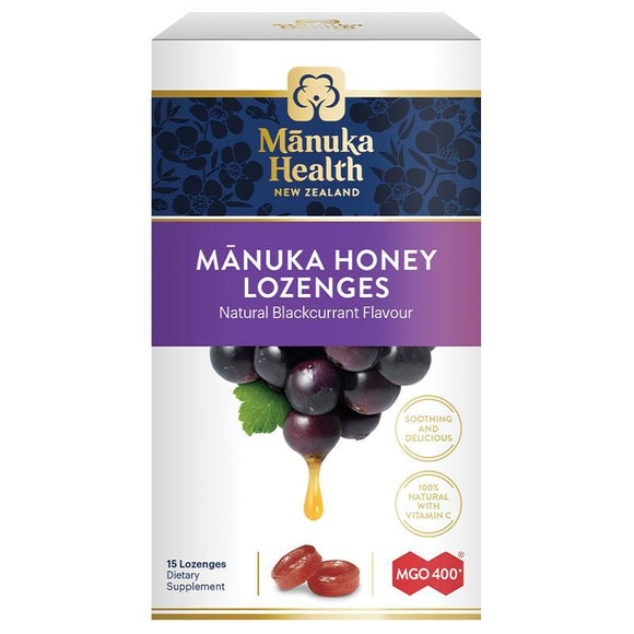 Manuka Health Manuka Honey Lozenges Blackcurrent 15 Pack 65g