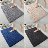 Super Water Absorbent Memory Foam Bath Mat Cobblestone Bathroom Rugs