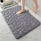 Super Water Absorbent Memory Foam Bath Mat Cobblestone Bathroom Rugs