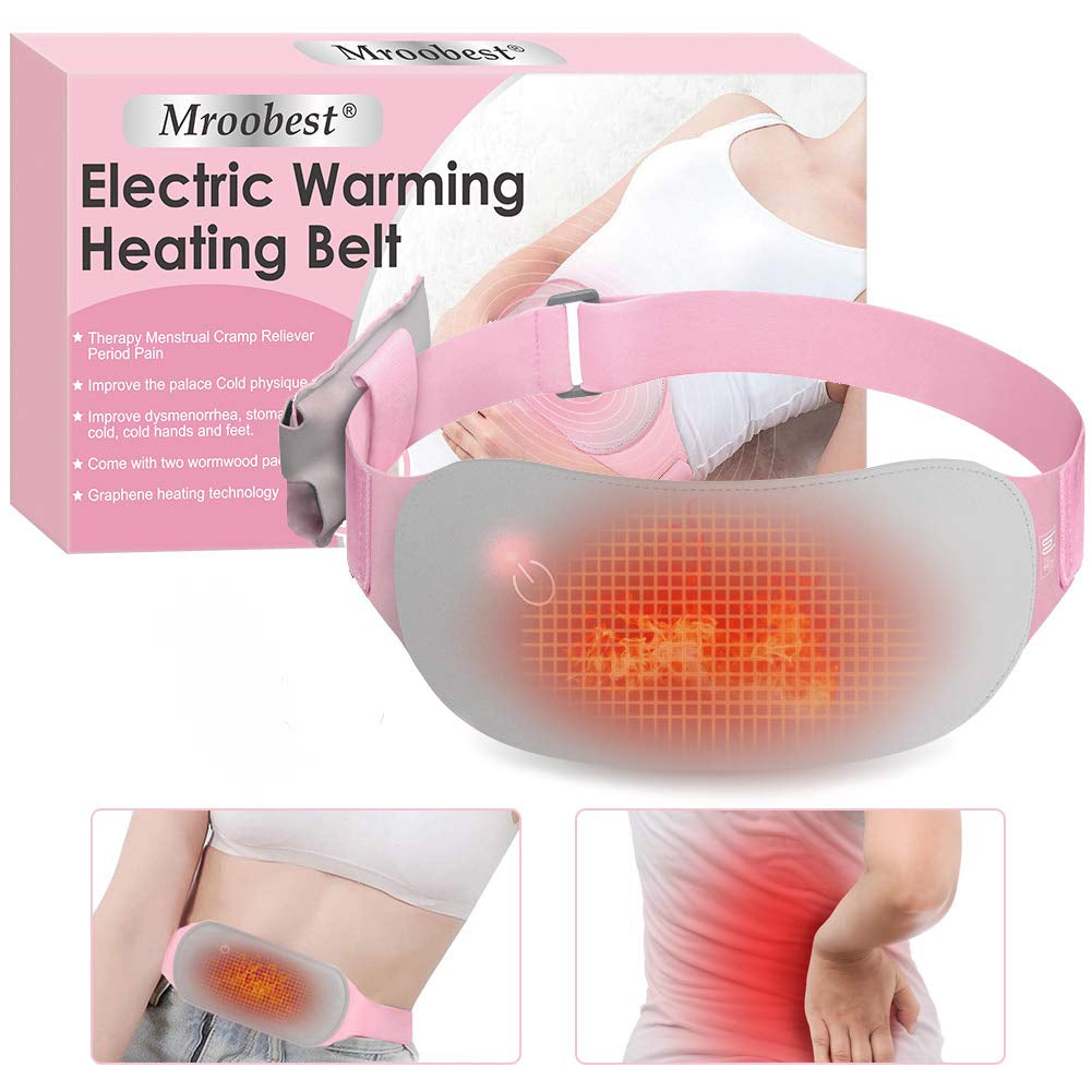 Menstrual Heating Massage Pad Heated Waist Belt Belly Back Pain Relief for Girls Women