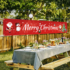 Merry Christmas Outdoor Large Banner Hanging Flag Ornaments 300x50cm