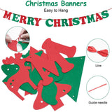 5pcs Merry Christmas Banner Bunting Garland Hanging Flag