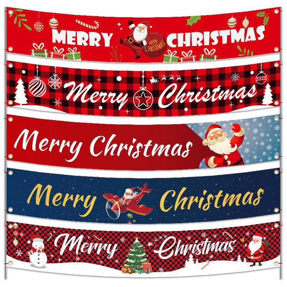 Merry Christmas Outdoor Large Banner Hanging Ornaments 300x50cm