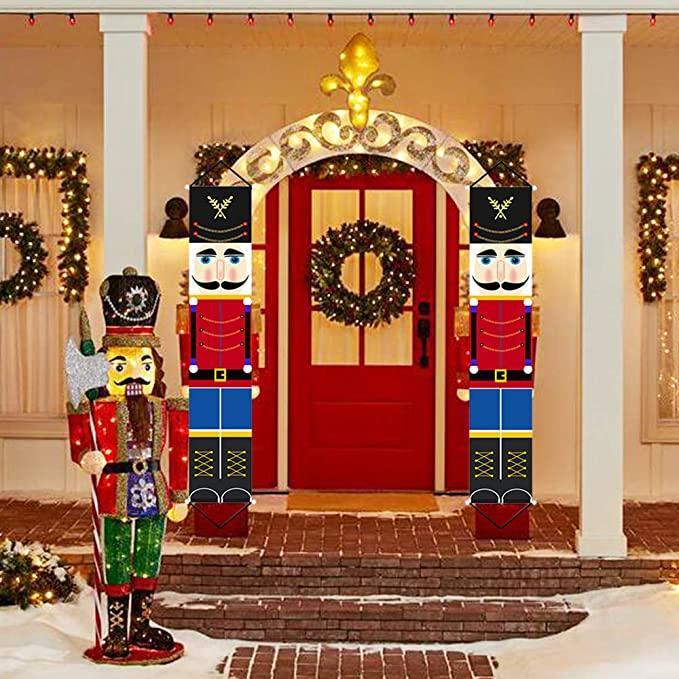 Christmas Hanging Door Porch Banner Christmas Ornaments Decor 180x30cm