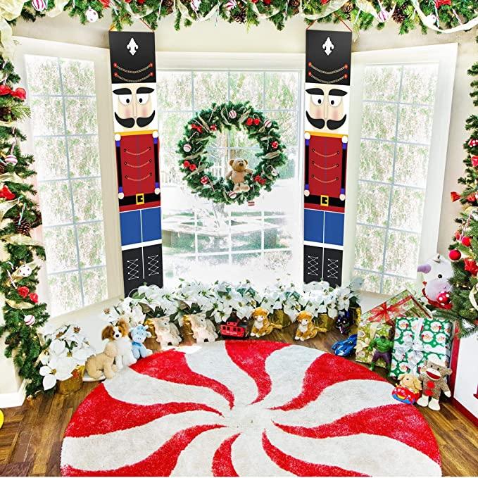 Merry Christmas Porch Banner for Front Door Porch Garden Indoor Party Decor