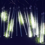 Meteor Shower String Lights Solar Power 8 Tubes 288-LED Falling Rain Drop Lights Decor